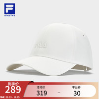 FILA 斐乐款棒球帽2024春运动帽子遮阳帽鸭舌帽 玉石白-WT XS