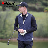 PGM 高尔夫服装 男装马甲 秋冬保暖背心 防风外套 吸光发热面料 YF164-藏青色【加绒内里】 XL