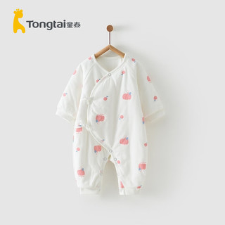Tongtai 童泰 秋冬婴儿衣服新生儿夹棉连体衣0-6个月宝宝哈衣 粉色 59码(1-3个月)