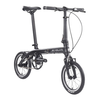 SAVA 萨瓦14寸碳纤维折叠自行车男女超轻代驾便携小巧城市通勤 14寸碳车架前叉