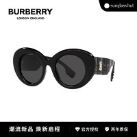 BURBERRY 博柏利巴宝莉太阳镜女圆形粗框墨镜0BE4370U 深灰色镜片|黑色镜框 300187