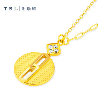 谢瑞麟（TSL）COMMA系列金钻黄金项链足金锁骨链女款XM213 工费660以元 3.95g