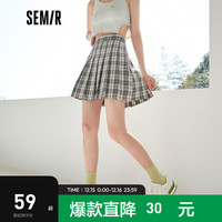 Semir森马半身裙女jk格纹百褶裙春秋冬季女团风短裙小个子元气潮流 灰色调0122 165/70A/L