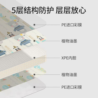 欧孕宝宝爬行垫加厚儿童客厅学爬地垫xpe垫婴儿爬爬垫可折叠垫子 彩虹小鹿 200x180x1cm