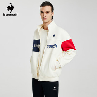 乐卡克（Le coq sportif）法国公鸡男女款冬针织外套运动夹克风衣CB-5650233 原白色/WAS 2XL