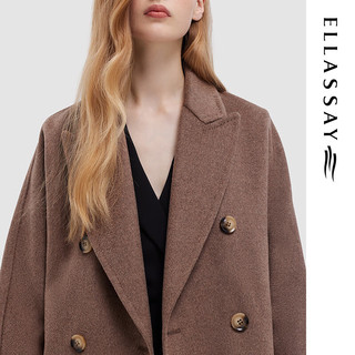 ELLASSAY歌力思冬100%绵羊毛经典女士大衣EWD344D02500 深驼色 XS