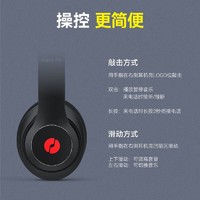 KUGOU 酷狗音乐 酷狗F7蓝牙耳机头戴式 超长续航学习电脑手机通用耳麦 骑士黑