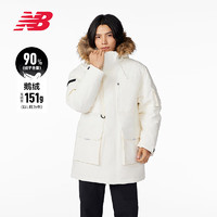 NEW BALANCE 23年男款潮流中长款连帽鹅绒运动户外羽绒服NPD44011 WT XS