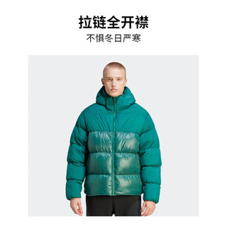 adidas阿迪达斯三叶草男装冬季600蓬运动保暖连帽鸭绒羽绒服 森林绿 A/3XL