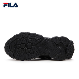 FILA 斐乐 FLUID V复古运动鞋男2024春猫爪鞋休闲鞋老爹鞋 黑-BK 44.5