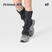 PRIMEET袜套秋季y2k亚文化辣妹腿套黑色小腿袜破洞针织袜套灰色堆堆袜女 深灰色 （筒高44cm） 女款(适合36-39码)