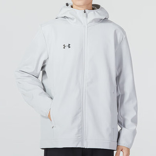 安德玛（Under Armour）加绒外套男23冬季户外梭织防风防泼水运动服休闲男子夹克风衣 浅灰色【内里加绒】【挡风保暖】 4XL【195】体重210~230斤左右