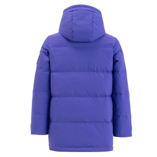 雪中飞 秋冬新款时尚潮流大口袋短款工装廓形羽绒服 藤紫色 155