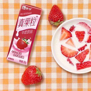 真果粒牛奶草莓味250g×12盒 东三省上车！！！巨划算！