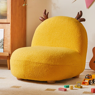 JIAYI 家逸 沙发凳懒人卡通小鹿沙发凳迷你沙发椅可爱休闲单人沙发凳 黄色