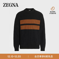 杰尼亚（Zegna）秋冬男士黑色Oasi Cashmere羊绒圆领毛衣UCK79A6-CCT110-K09-S