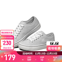 斯凯奇（Skechers）时尚女鞋板鞋学院风小白鞋休闲鞋百搭帆布鞋 浅灰色/LTGY 35