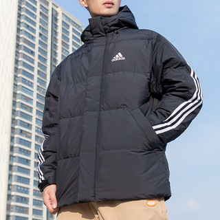 阿迪达斯 （adidas）羽绒服男装 23冬季加厚保暖连帽防风运动服户外宽松外套 20754【宽松版型】 L(180/100A)