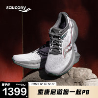 saucony 索康尼 胜利21北京城市款减震透气跑步鞋男女训练运动鞋灰绿43