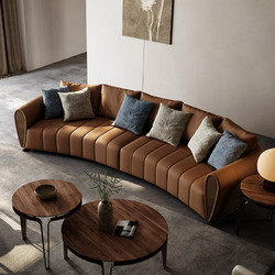 VISN 現代輕奢沙發  別墅客廳家用設計師家具 意大利進口真皮沙發