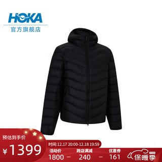 HOKA ONE ONE 男款秋冬户外连帽羽绒服OUTSEEKER DOWN JACKET保暖防泼水 黑色 XL