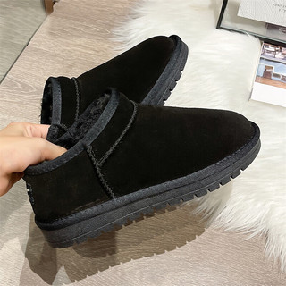回力女鞋雪地靴低帮加绒棉鞋冬季保暖休闲鞋 WPM(WZ)-0041 黑色 40