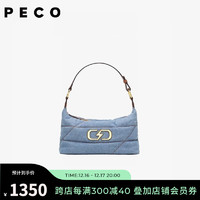 PECO 932P字系列大号闪电包秋冬新款斜挎休闲小众绗缝单肩包送女友礼物 牛仔蓝 现货