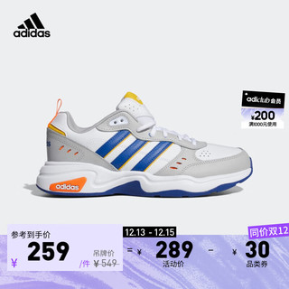 adidas阿迪达斯轻运动STRUTTER男女休闲舒适复古老爹鞋FZ0660 白色/灰色/皇家蓝/金色 38(235mm)