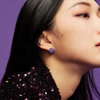 APM Monaco紫色方形耳环女耳饰时尚饰品简约气质个性闺蜜圣诞