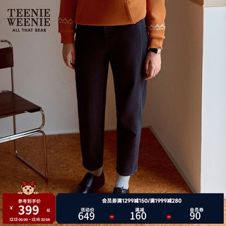 Teenie Weenie小熊20基础直筒牛仔裤长裤女装韩版时尚 黑色 155/XS