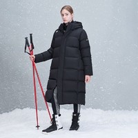 DESCENTE 迪桑特 SKI STYLE系列 女子羽绒服 长款鹅绒冬季新款 运动休闲 BK-BLACK(D2492SDJ89C)