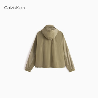 Calvin Klein  Jeans24春男士方形口袋可收纳连帽户外运动单夹克外套J324663 LIX-草灰绿 L