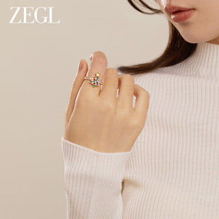 ZEGL设计师新年元旦戒指女小众设计指环糖果蝴蝶结食指戒指 森林雪国戒指