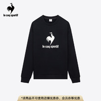 乐卡克（Le coq sportif）法国公鸡新年双旦款男女款24三色系列经典圆领套头衫卫衣 黑色/B01 M