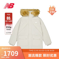 NEW BALANCE 23年男女同款中长款防风连帽鸭绒户外羽绒服AMJ34323 SEN XL