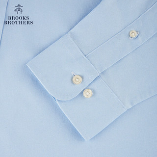 布克兄弟（BrooksBrothers）男士扣结领纯色长袖休闲衬衫 4003-蓝色 XXL