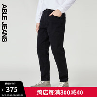 ABLE JEANS【立体锥形裤深色厚款】秋冬男装百搭锥形复古牛仔裤男 炭黑/厚款:352701306887 33/30