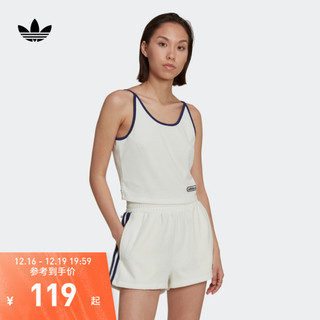 adidas 阿迪达斯 官方三叶草Blackpink同款女装夏季运动背心HL6584 白色 白色 SM