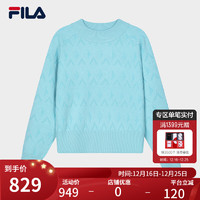 FILA Emerald斐乐女子织衫2024春时尚休闲满印优雅舒适毛衣 满印一-ZA 160/80A/S