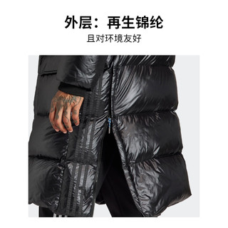 adidas阿迪达斯三叶草男冬600蓬长款保暖鸭绒羽绒面包服 高级纯色 黑色 A/4XL