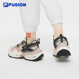 斐乐（FILA）FUSION斐乐潮牌铠甲鞋老爹鞋女鞋2023冬休闲运动鞋 奶白/烟玫瑰-GC 36.5