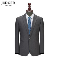 庄吉（Judger）秋冬磨毛厚款男士纯羊毛套装西服上衣商务正装西装外套 深灰色 165/88A套西上衣