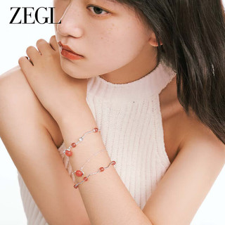 ZEGL草莓水晶手链女轻奢小众精致时尚气质手饰 滴油小桃子手链