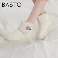 BASTO 百思图 2022冬季新款时尚潮流简约保暖舒适雪地靴女短靴CD193DD2