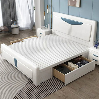 PXN 莱仕达 京东居家优选实木床现代简约双人大床1.8米主卧室N601 1.5床