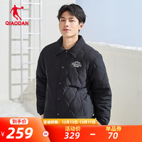 乔丹QIAODAN梭织男子棉服防风保暖立领舒适 黑色 190/3XL