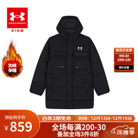 安德玛（Under Armour）男童中长裤羽绒服冬季儿童加厚保暖羽绒服男中大小童运动童装 黑色 130cm