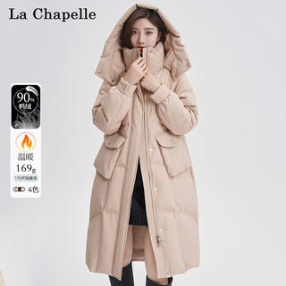 La Chapelle 羽绒服女2023冬季新款连帽中长款防风宽松显瘦保暖羽绒服