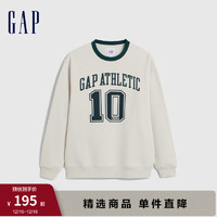 Gap男女装冬季2023LOGO学院风宽松卫衣841177休闲加厚上衣 米白色 180/100A(XL)亚洲尺码