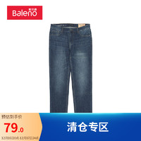 Baleno 班尼路 牛仔裤男时尚休闲水洗复古直筒潮流长裤子 01D 36